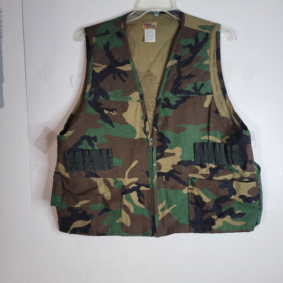 Mens Sports Afield Camo hunting Vest Shell Hoder and Game Pocket Size Large - Picture 6 of 11